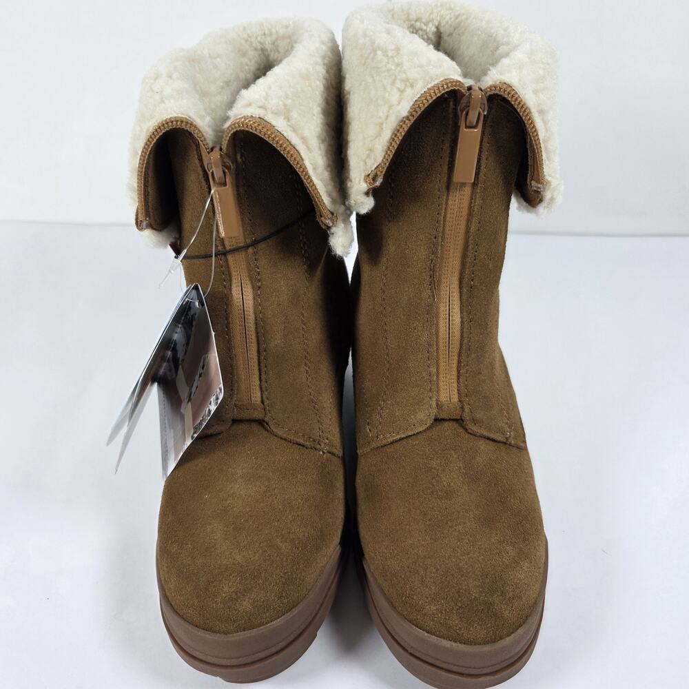 Ozark Trail Wedges Womens Winter Boots Size 7 Waterproof Faux Fur Zip Brown NWT - Picture 2 of 10